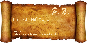 Parsch Nádja névjegykártya
